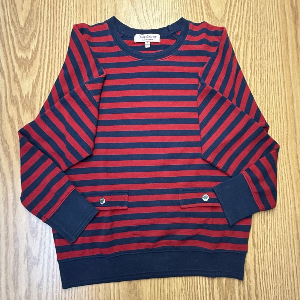 Juicy Couture Striped Navy and Red Sweater